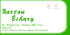 marton bihary business card